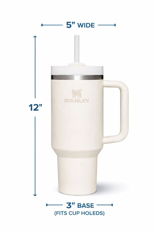 STANLEY Quencher H2.0 Flowstate Tumbler 1.2L - Cold for 11 Hours - Iced for 48 Hours - Metal Water Bottle with Straw, Handle and Lid - Dishwasher Safe - Travel Mug for Cold Drinks - Cream